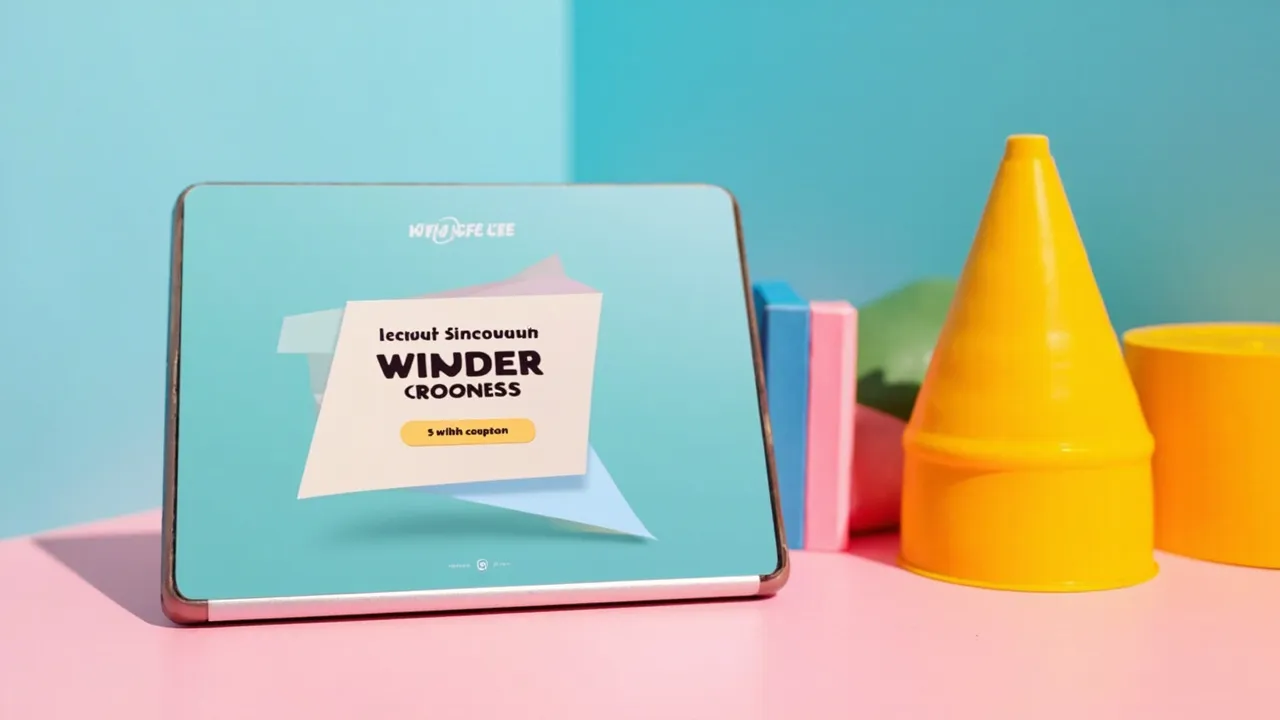 Symbolbild: ein Tablet zeigt eine aufgeräumte Gutschein-Landingpage mit einem prominenten roten Aktionsbutton auf hellem Untergrund